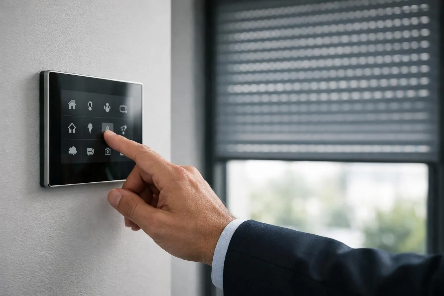 Main réglant volet roulant électrique intelligent. Avantages inconvénients volets roulants électriques pour bon choix.
