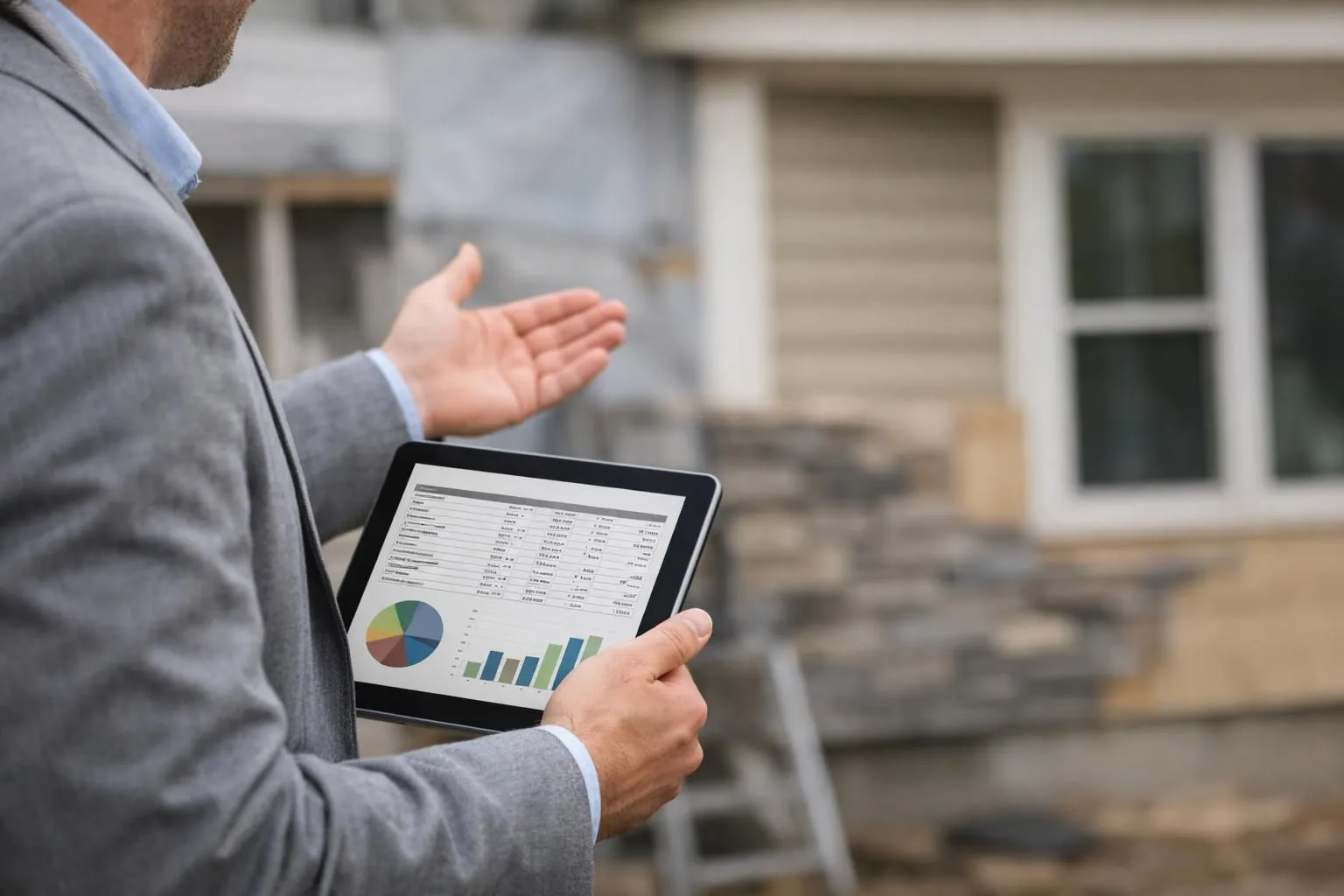 Quel budget pour refaire sa façade ? Un professionnel évalue les coûts de rénovation extérieure d'une maison.