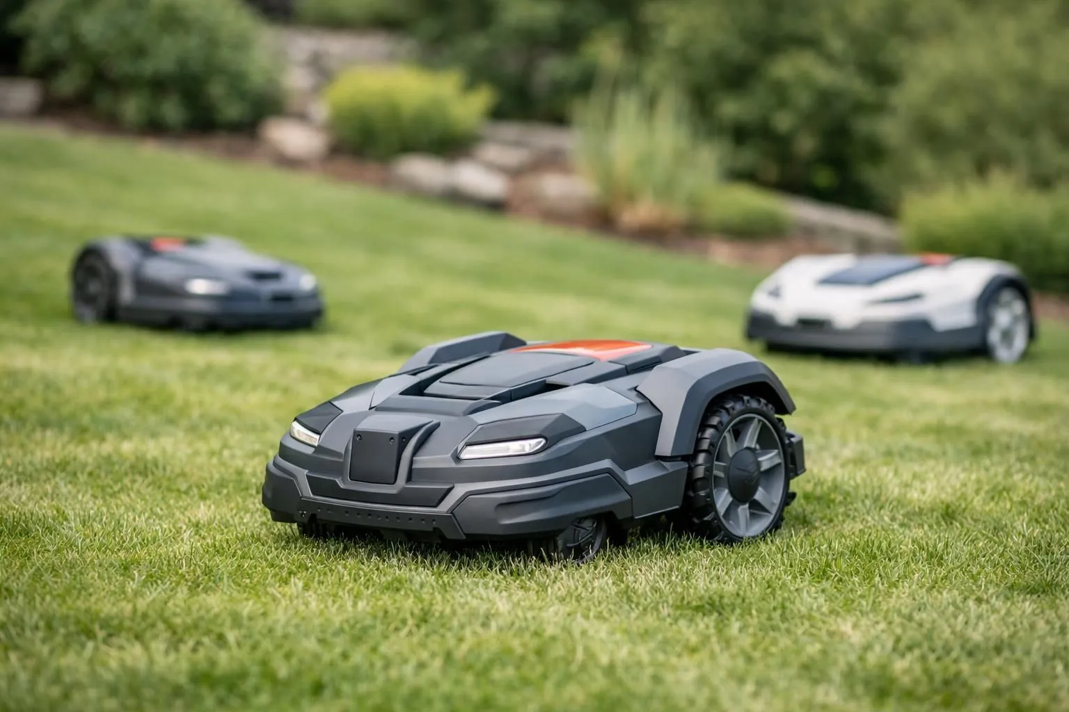 Comparatif robot tondeuse terrain accidenté: trois modèles robustes sur pelouse. Choix optimal pour pentes.