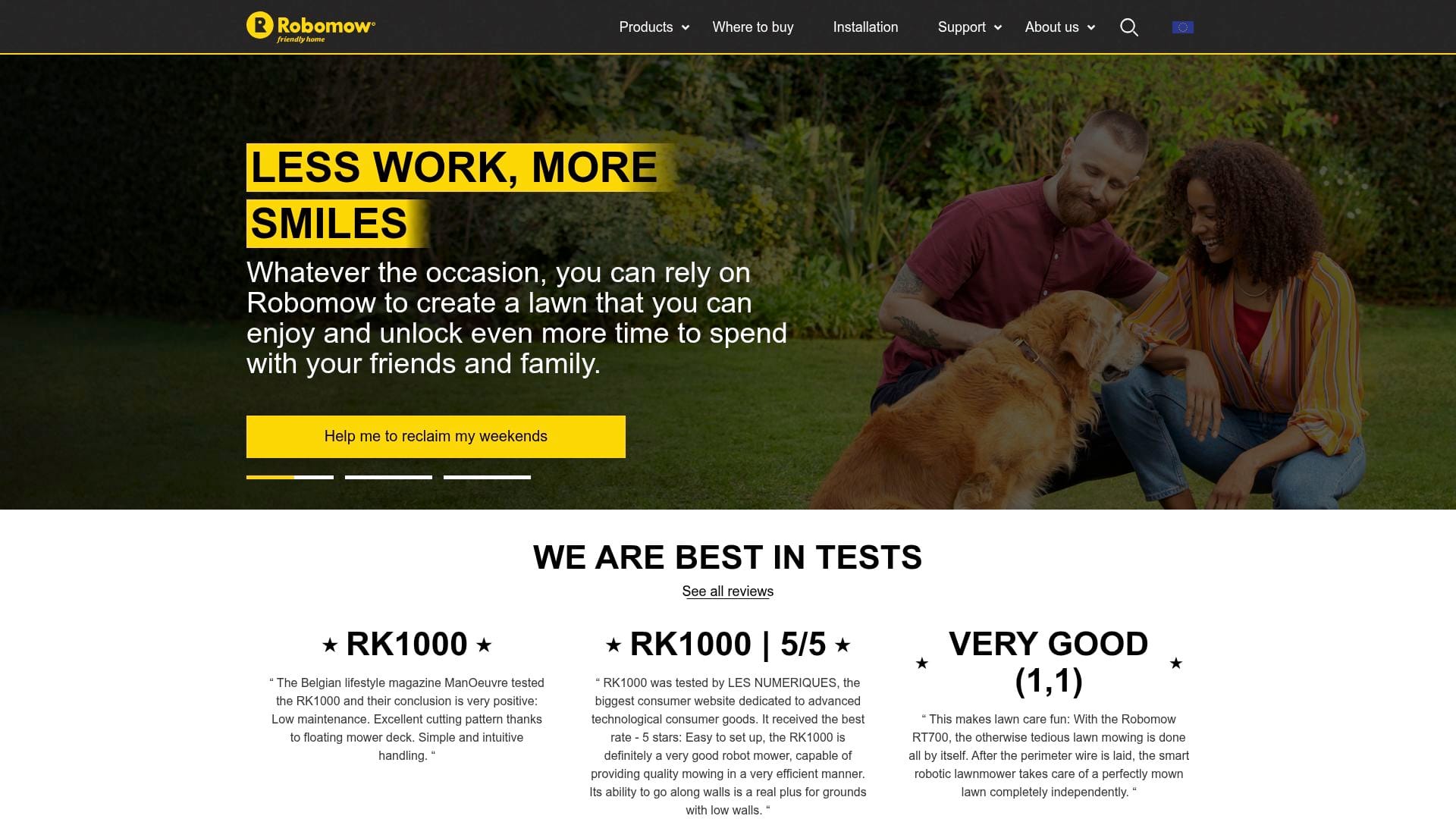 Screenshot of robomow.com
